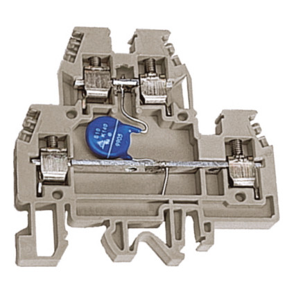 DAS.4//V120, 2х уровневый проходной зажим бежевый 4 кв.мм с варистором между уровнями 120 В (упак. 20шт)