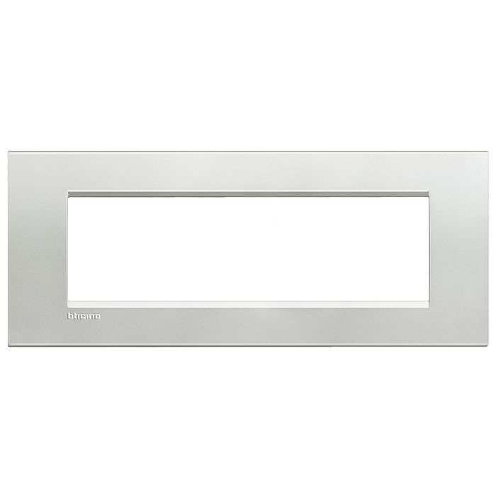 Рамка 7 модулей BTicino LIVING LIGHT, серебристый, LNA4807AG